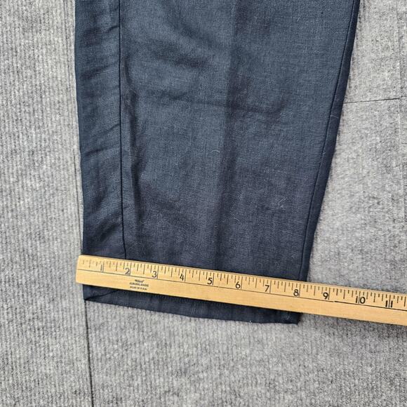J Jill Love Linen Pants Womens Medium Navy Blue Pull On Elastic Waist Relaxed - Picture 2 of 6